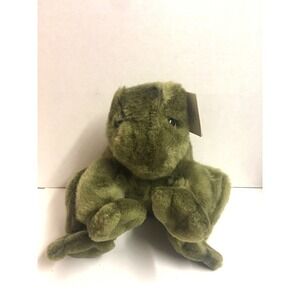 Vintage Gund Frog Ribbit Plush‎ Green with Sound Croaker Stuffed Animal Tags